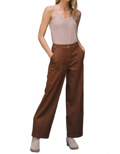 Skies Are Blue Thea Wide Leg Pants In Tan In Brown