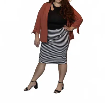 Skies Are Blue Tie Sleeve Blazer - Plus In Rust In Brown