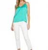 Skies Are Blue Vale Double Strap Cami In Jade In Blue