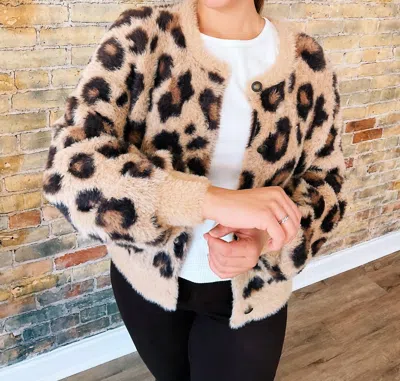 Skies Are Blue Valentina Fur Bomber Jacket In Beige
