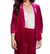 Skies Are Blue Velvet Blazer In Magenta In Pink