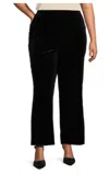 Skies Are Blue Velvet Wide Leg Pants - Plus In Black Velvet