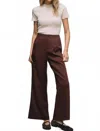 Skies Are Blue Whitney High Waist Trouser Pants In Rose Brown In Multi