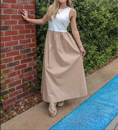 Skies Are Blue Winnie Twofer Dress In Taupe