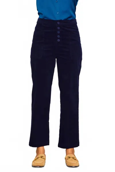 Skies Are Blue Women's Corduroy Pants In Navy In Blue