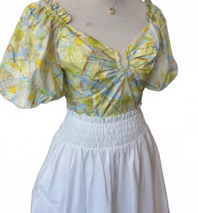 Skies Are Blue Women's Lemon Drop V-neck Top In Multi