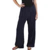 Skies Are Blue Womens Heathered Linen Wide Leg Pants