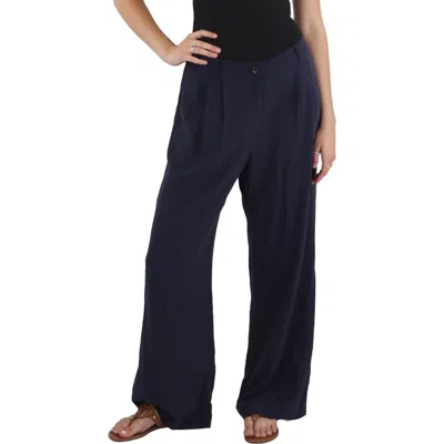 Skies Are Blue Womens Heathered Linen Wide Leg Pants