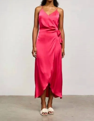 Skies Are Blue Wrap Dress In Raspberry