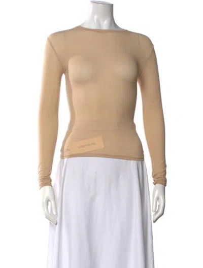 Pre-owned Skiim Crew Neck Long Sleeve Top In Neutrals