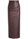 Skiim Huguette Leather Maxi Skirt In Brown