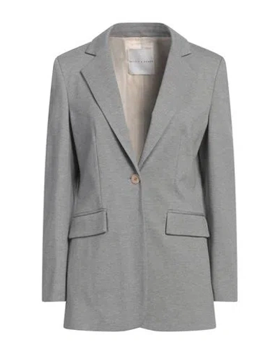 Skills & Genes Woman Blazer Light Grey Size 6 Polyester, Elastane