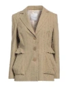 Skills & Genes Woman Blazer Military Green Size 6 Viscose, Polyester In Green