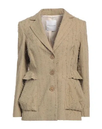 Skills & Genes Woman Blazer Military Green Size 6 Viscose, Polyester
