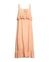 Skills & Genes Woman Maxi Dress Apricot Size 6 Linen In Orange