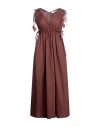 Skills & Genes Woman Maxi Dress Cocoa Size 12 Cotton In Brown
