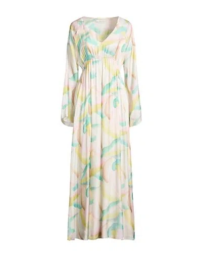 Skills & Genes Woman Maxi Dress Light Green Size 8 Polyester, Viscose