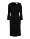 Skills & Genes Woman Midi Dress Black Size 8 Viscose, Polyamide, Elastane In Black