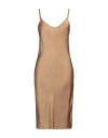 Skills & Genes Woman Midi Dress Camel Size M Viscose In Beige