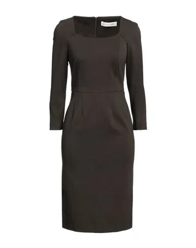 Skills & Genes Woman Midi Dress Dark Green Size 6 Viscose, Polyamide, Elastane In Green