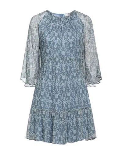 Skills & Genes Woman Mini Dress Pastel Blue Size 8 Viscose