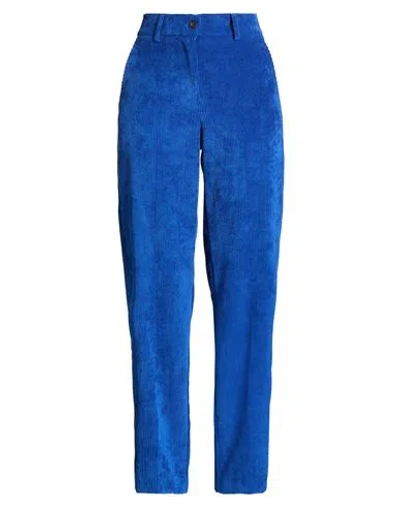 Skills & Genes Woman Pants Blue Size 8 Polyester, Polyamide, Elastane