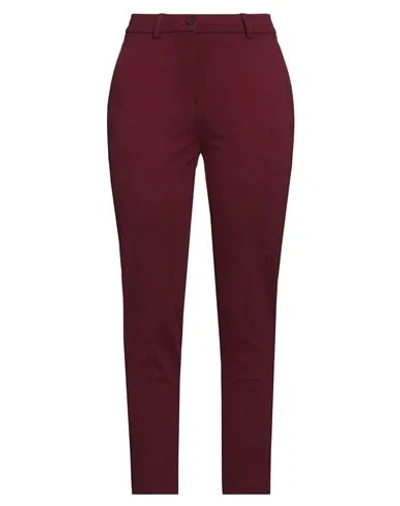 Skills & Genes Woman Pants Burgundy Size 4 Polyester, Cotton, Viscose, Elastane In Red