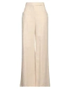 Skills & Genes Woman Pants Ivory Size 6 Viscose, Polyester In White