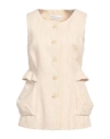 Skills & Genes Woman Tailored Vest Beige Size 8 Viscose, Polyester In Beige