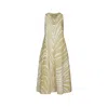 Skills-genes Skills & Genes - Long Dress Beige/green W274a19