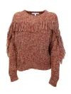 Skills-genes Skills & Genes Fringe Sweater In Rosso