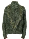 Skills-genes Skills & Genes Fringed Cardigan In Verde