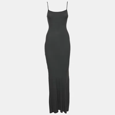 Pre-owned Skim Francesco Forconi Skims Grey Jersey Long Slip Dress S In Gray