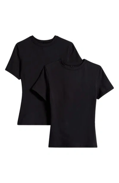 Skims 2-pack Stretch Cotton Jersey T-shirt In Black