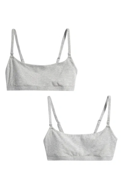Skims 2-pack Scoop Maternity/nursing Bralettes In Gray
