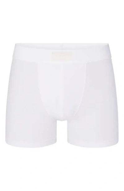 Skims Mens Chalk Branded-waistband 3in Stretch-cotton Boxer Briefs