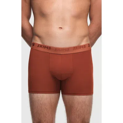 Skims 3-inch Stretch Modal Boxer Briefs In Brown