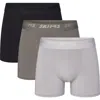 Skims 3-pack 3-inch Stretch Modal Boxer Briefs In Gunmetal Multi