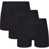 Skims 3-pack 3-inch Stretch Modal Boxer Briefs In Obsidian