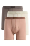 Skims 3-pack 5-inch Stretch Cotton & Modal Boxer Briefs In Agate Multi