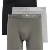 Skims 3-pack 5-inch Stretch Modal Boxer Briefs In Gunmetal Multi