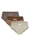 Skims 3-pack Cotton & Modal Blend Briefs In Agate Multi