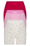 Skims 3-pack Cotton Rib Boxers In Marble Holly Multi