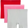 Skims 3-pack Cotton Rib Boxers In Sugar Pink Multi