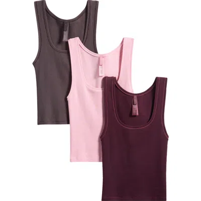 Skims 3-pack Cotton Rib Tank In Multi