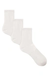 Skims 3-pack Quarter Crew Socks In Chalk