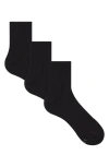 Skims 3-pack Quarter Crew Socks In Onyx