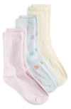 Skims 3-pack Sport Socks In Butter Multi