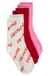Skims 3-pack Sport Socks In Candy Cane Multi