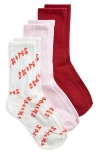 Skims Cotton-blend Crew Socks Set In Multi